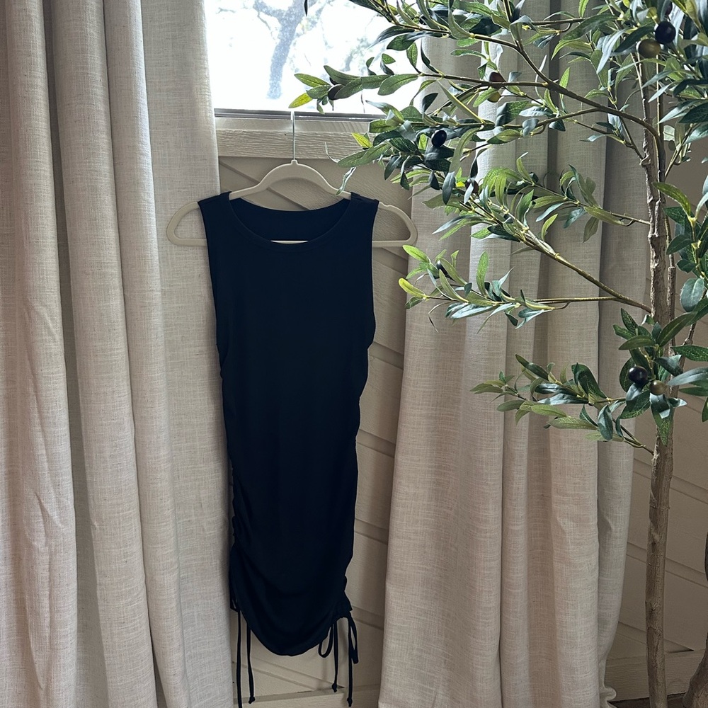 Amazon Essentials Black Rouched Mini Dress